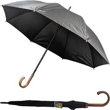 Parapluie Noir Automatique Grand Pour Homme Uni Foncé Résistant 8 Baleines
