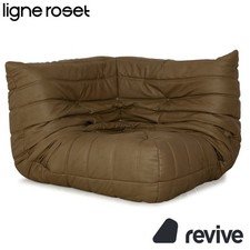 Ligne Roset Togo Fauteuil En Cuir Végétalien Partie D'Angle Olive Khaki