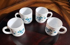 Lot 4 Tasses Expresso Vintage ARCOPAL VERONICA MYOSOTIS