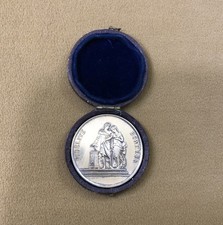 médaille de mariage vermeil / argent massif FIDELITE BONHEUR signée PETIT écrin