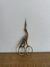 Ciseaux de Couture / Broderie Forme Cigogne - Oiseau - Doré & Argenté - Vintage