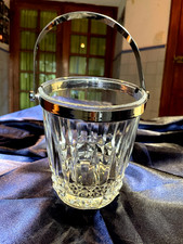 Seau à Glace. Verre épais Ciselé. Cristal D'Arques. Vintage. Art Déco.(a)