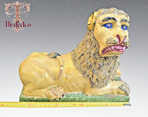 Important lion faience - important,