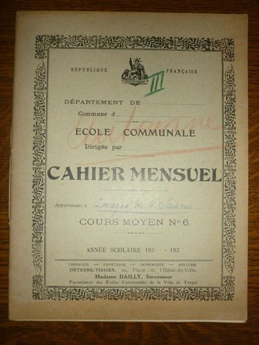 Cahier écolier ecole - cahier, d'écolier
