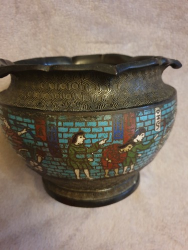 Cache pot cloisonné - , col
