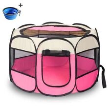 Parc à Chiots Parc Pliable Enclos Tente Chien Chat animaux de compagnie Rose