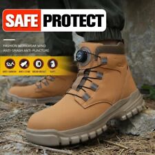 Bottes de Sécurité Imperméables en Cuir, Protection Anti-écrasement & Perforatio