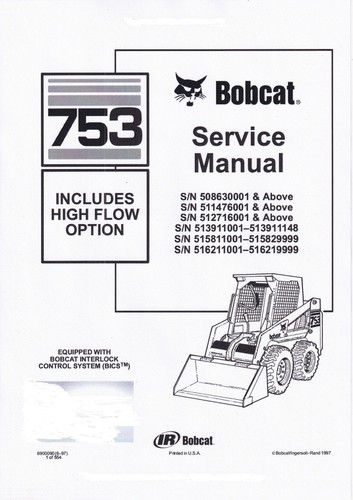 Bobcat 753 manuel de service - bobcat,