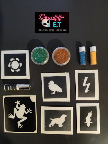 Kit complet pochoirs tatouages - kit,