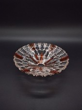 Coupe à fruits tripode en verre moulé vintage - Vide-poche décoratif - 