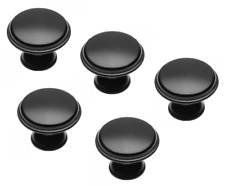 Bouton de Meuble Set Rétro Poignée Porte Noir Mat Cuisine Vintage Campagne