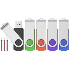 1Go Lot de 5 Clés USB 2.0 Pivotante Cle USB Mémoire Flash Couleur Mixt Clefs ...