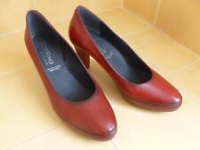 RAVISSANTS ESCARPINS DORKING TALON  CUIR BORDEAUX  T.41 ETAT NEUF