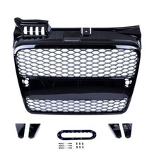 CALANDRE NOIR EN BRILLANT NID D'ABEILLE POUR AUDI A4 B7 DE 11/2004 A 11/2007