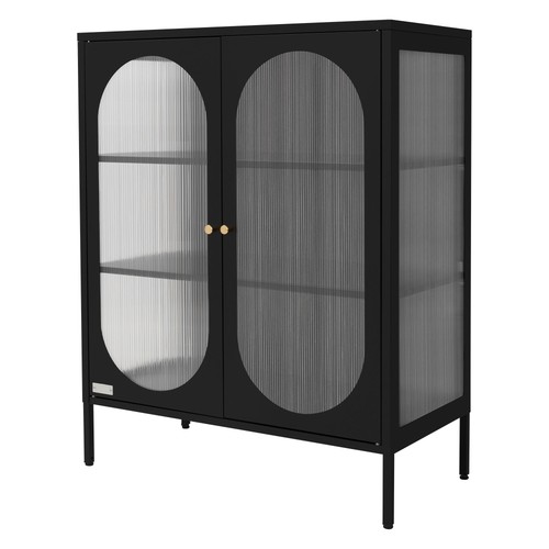 Vitrine sur pieds - noir, armoire