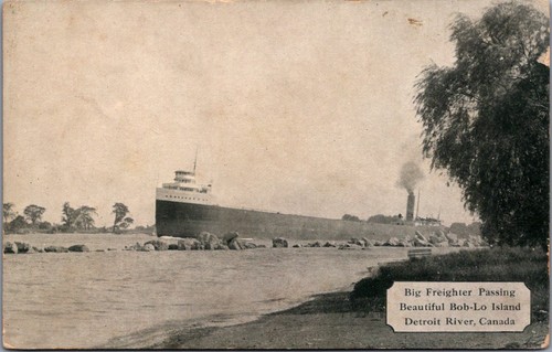 Vintage postcard big freighter - vintage,