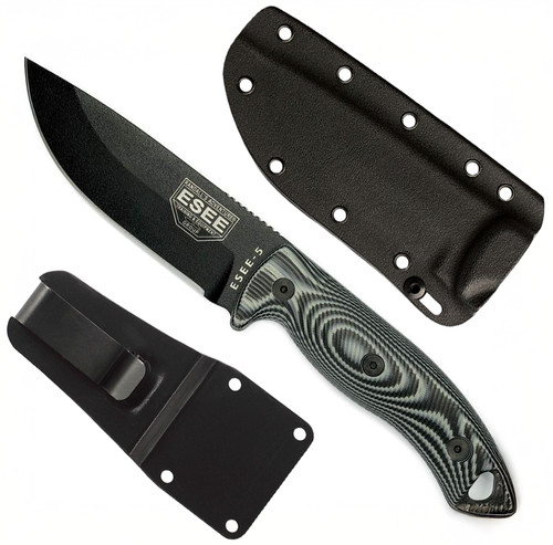Esee black blade - black, fixed