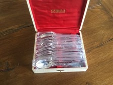 Christofle 12  petites cuillères à desserts en métal argenté