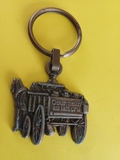 Porte clé vintage en métal lourd : Charrette à cheval Fromage GOURMELIN lait cru