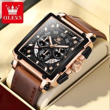 Montre à quartz  étanche avec bracelet en cuir pu pour homme, montres de sport.