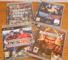 LOT 4 JEUX console PS3 SONY grand theft auto SMACK RAW mercenaries 2 pes 2010