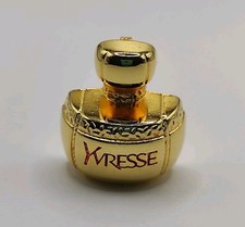 Yves Saint Laurent Yvresse Perfume Bottle Brooch Vintage 90s Gold Tone YSL Logo 