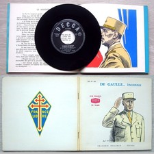 DE GAULLE… INCONNU -LIVRE-DISQUE 45t EP- EXTR. DISCOURS & CONFÉRENCES-DECCA 1959