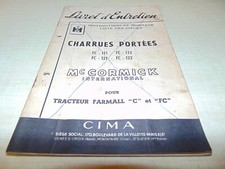 Ancien livret d'entretien  charrues portées FC 111 112 121 122  MC CORMICK