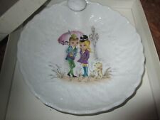 Assiette chauffante pour bébé en porcelaine de Limoges vers 1960