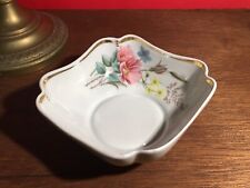Ramequin Porcelaine de Limoges carré Floral doré