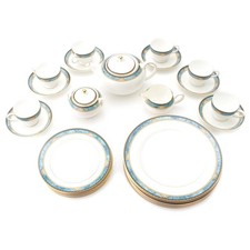 Wedgwood Curzon Bone China Vaisselle Théière Sucrier Crème Tasse Soucoupe 6 D...