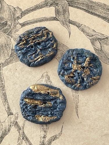 Boutons résine bleu - 3,