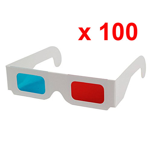 Lot 100 lunettes anaglyphe - lunettes, 3d