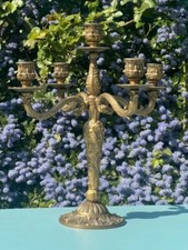 Chandelier Ancien en Laiton – Style Louis XVI, XXe Siècle