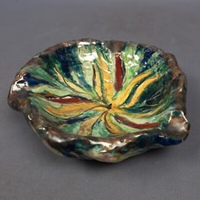 Cendrier En Majolique Multicolore Centre De Table Signé Gropello C. 162 BIS 1960