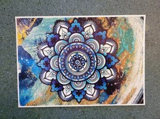 1  Photo Mandala bleu A4 (21x29,7 cm) à encadrer