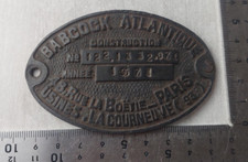 Ancienne plaque de machine / chaudière, Babcock Atlantique, La Courneuve, 1971