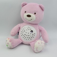 Peluche ourson rose projecteur