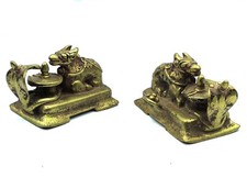 Ancien Taureau Nandi Shiva Lingam Naga bronze fonte d'or Inde du Nord 18e