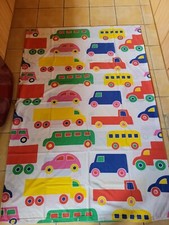 VINTAGE HOUSSE DE COUETTE + TAIE OREILLER VOITURE CAMION LIT ENFANT GARÇON 
