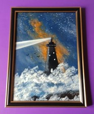 Spray Art - Papier photo sous cadre : Lost Lightouse