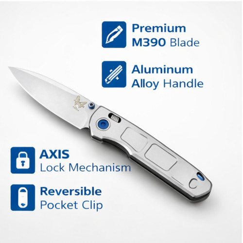 Benchmade 748 silver folding - benchmade,