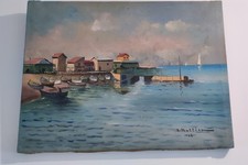 Huile sur toile ancienne marine signée Joseph Nattero