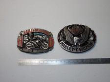 Harley-Davidson : Lot de deux boucles de ceinture d'époque 1992.
