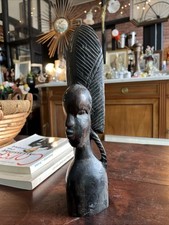 Sculpture Buste Femme Africaine Bois