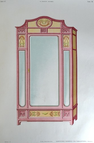 Estampe originale armoire - estampe,