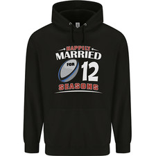 Anniversaire De Mariage De 12 Ans 12ème Rugby Hommes Sweatshirt À Capuche