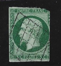 (C2958) France Classique 1854 Napoléon N°12 Obl grille Cote 280€ RARE