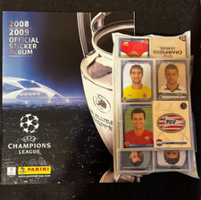 PANINI SET COMPLET VIGNETTES UEFA CHAMPIONS LEAGUE 2008/2009 + EMPTY ALBUM VIDE