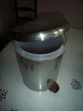 poubelle inox ronde hauteur +33cm diam 22 cm neuve